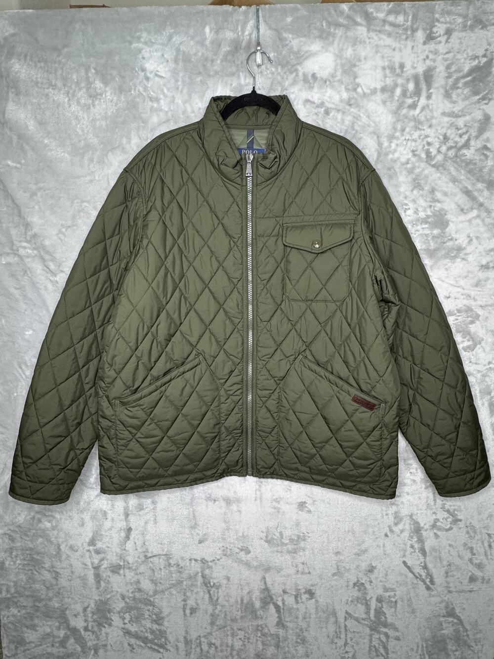 Polo Ralph Lauren Jacket Mens 2XL Green Newbury Quilted Zip Barn Field Chore